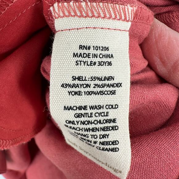 Soft Surroundings Fontana Linen Blend Button Up Midi Dress Preppy Womens PM - Picture 10 of 11